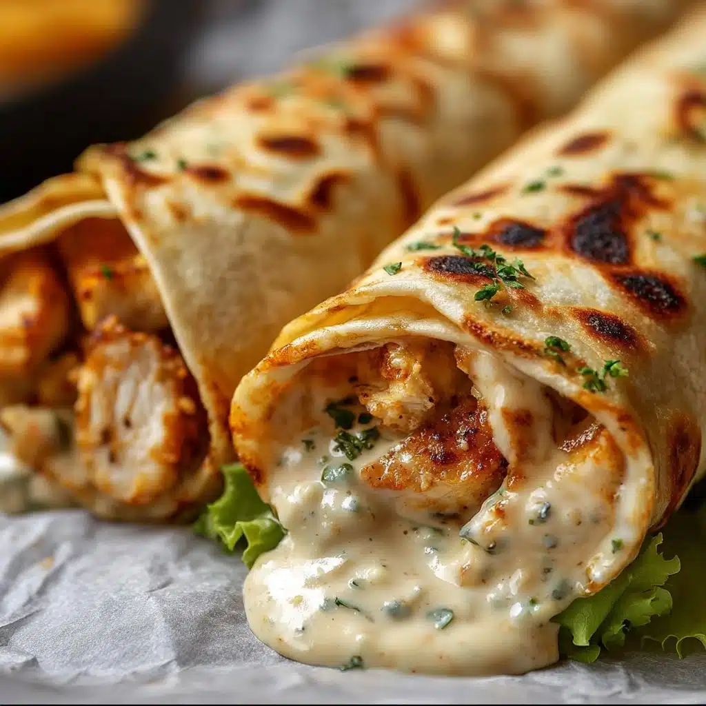 Cheesy Garlic Chicken Wraps Recipe - Recipe Image