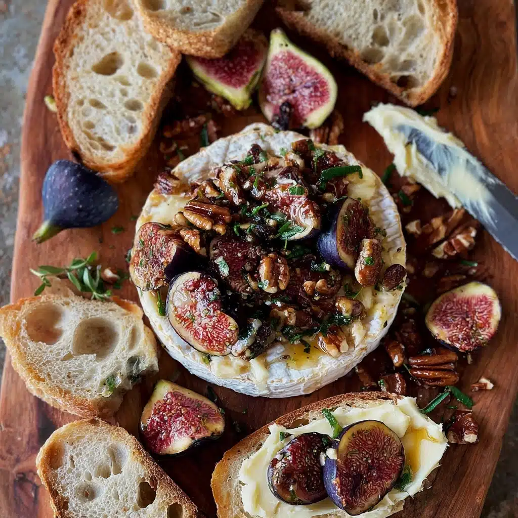 Honeyed Fig Pecan Baked Brie Recipe - Recipe Image
