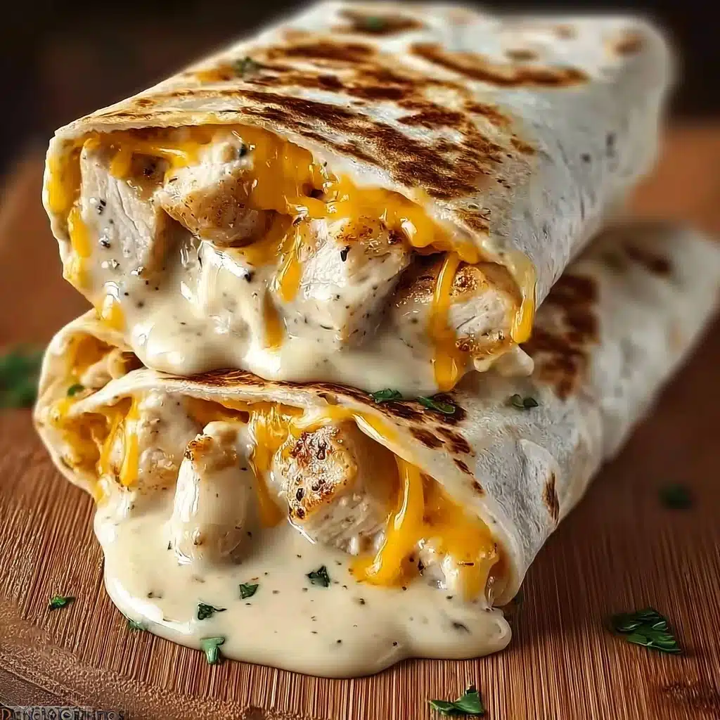 Cheesy Garlic Chicken Wraps Recipe - Recipe Image