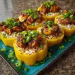 Teriyaki Pineapple Chicken & Rice Stuffed Peppers Recipe