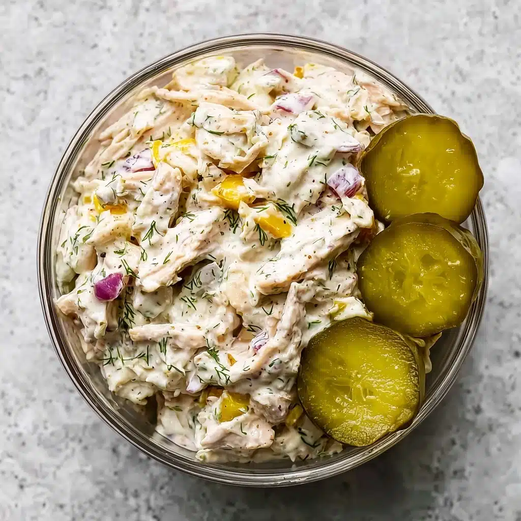 Savory Dill Pickle Chicken Salad Recipe - Recipe Image
