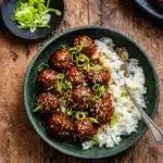 Honey Garlic Meatball Rice Bake Recipe