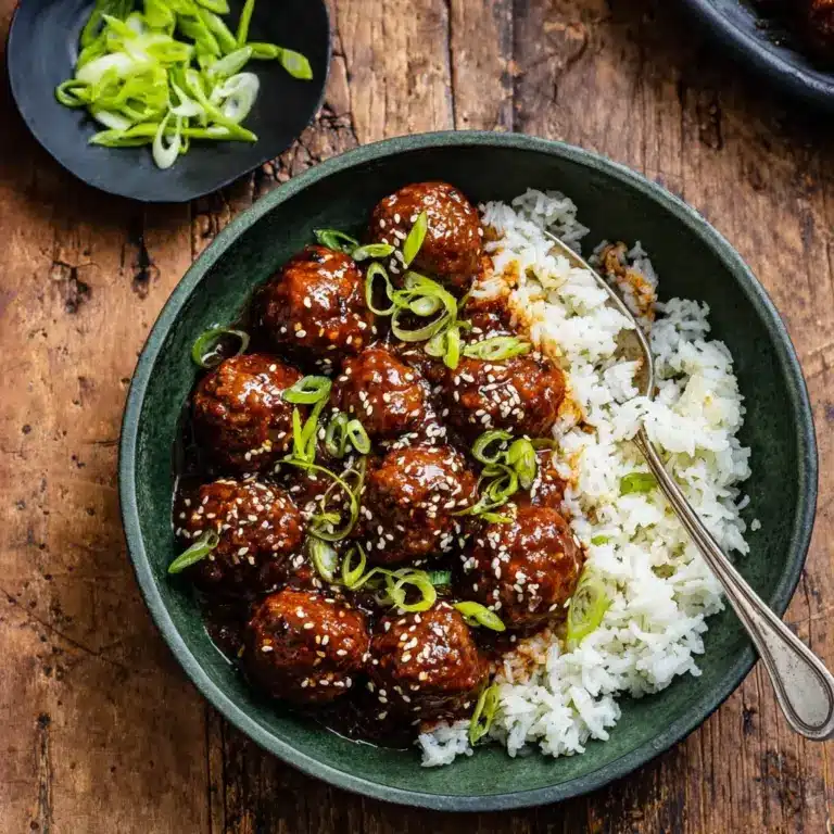 Honey Garlic Meatball Rice Bake Recipe