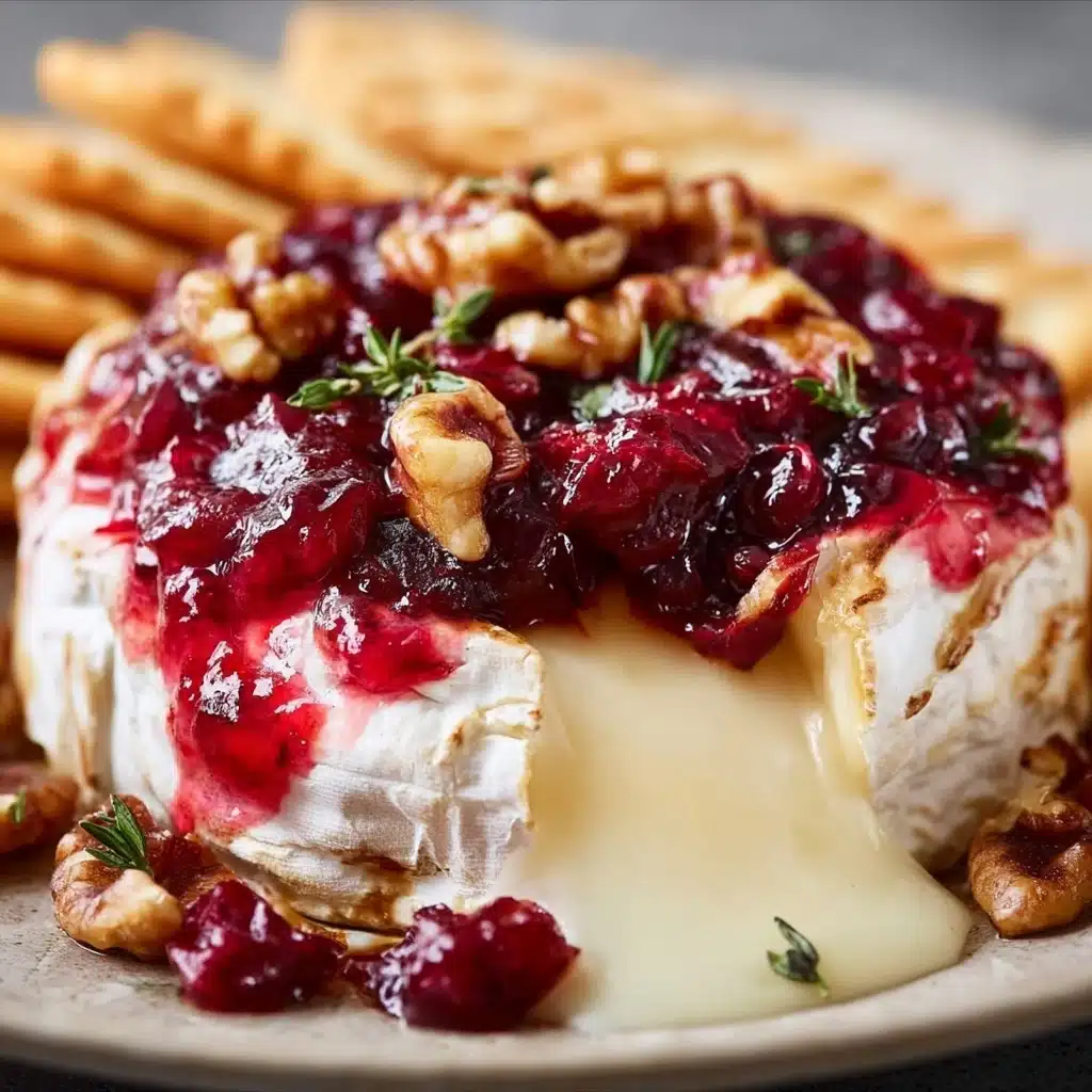 Easy Cranberry Pecan Baked Brie (holiday appetizer) - Recipe Image