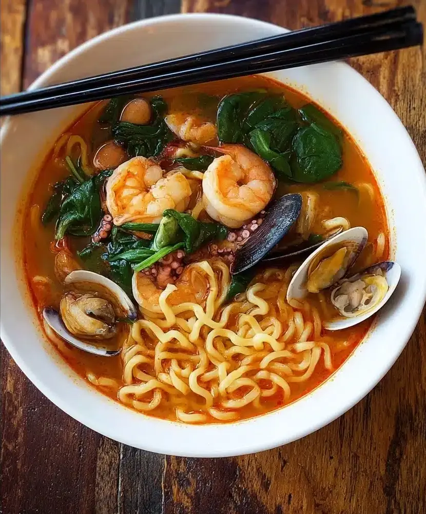 Jjamppong (Korean Seafood Noodle Soup) Recipe