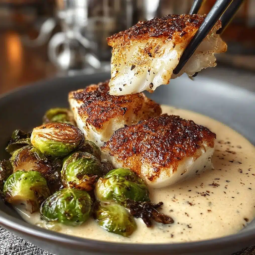 Lemon Garlic Butter Cod Bowls with Roasted Brussels Sprouts Recipe - Recipe Image