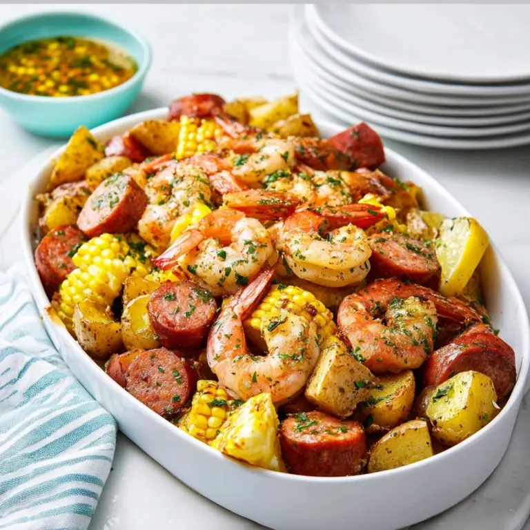 Shrimp, Corn, Potatoes, and Smoked Sausage Foil Pack Recipe