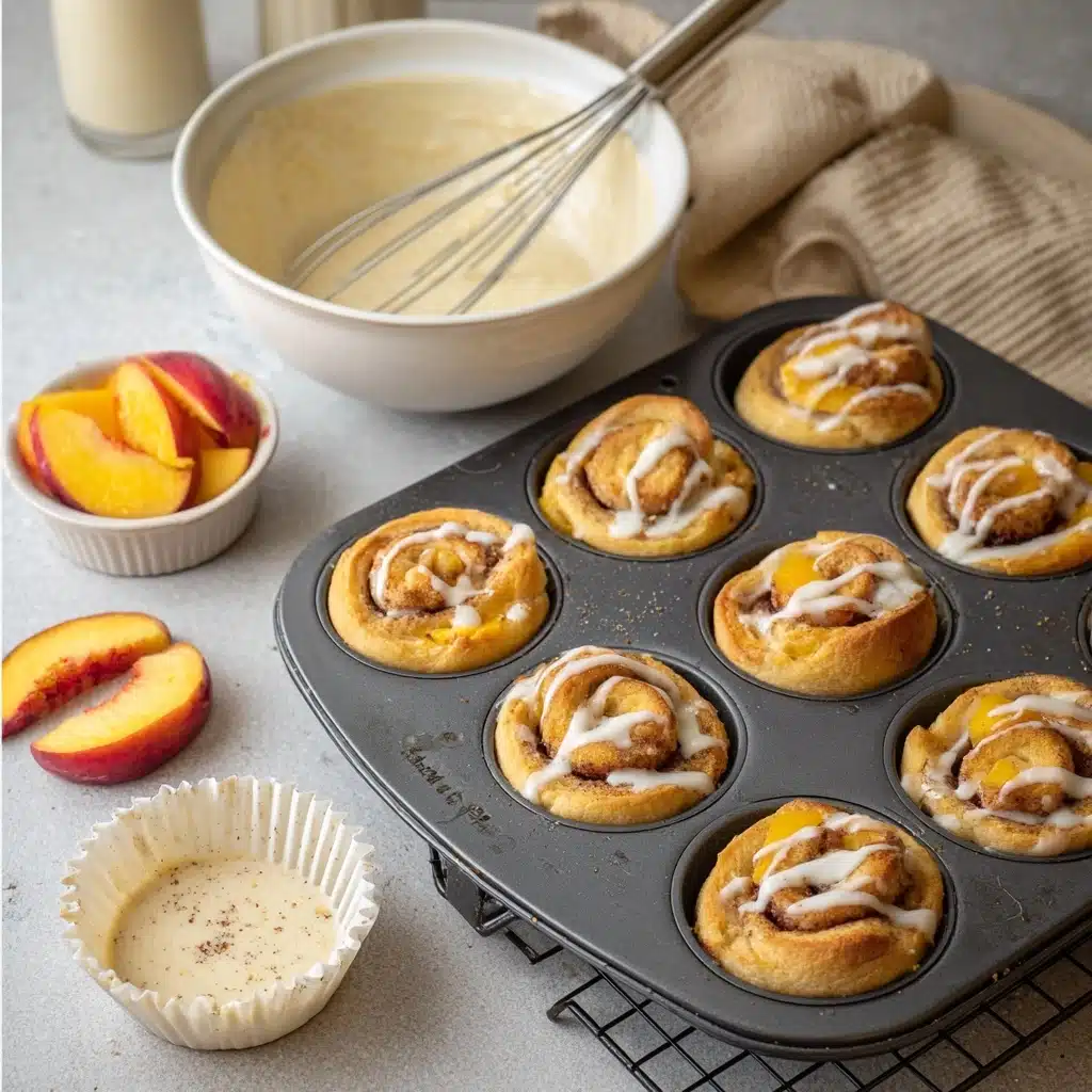 Peach Pie Cruffins Recipe - Recipe Image