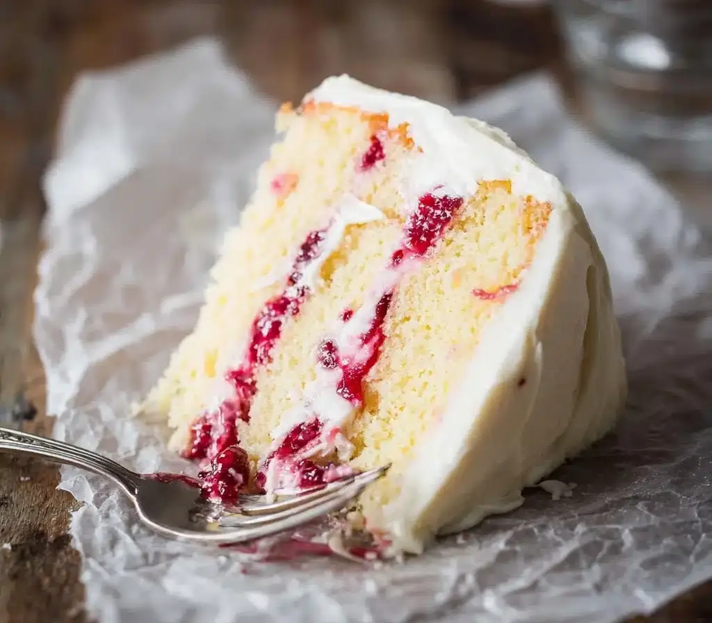 Raspberry Cake with Lemon Buttercream Recipe