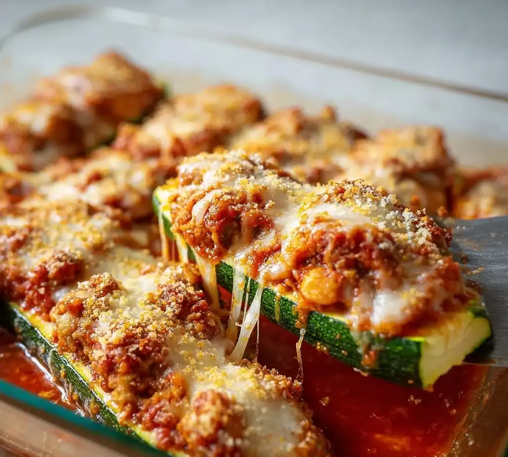 Keto Chicken Parmesan Zucchini Boats Recipe