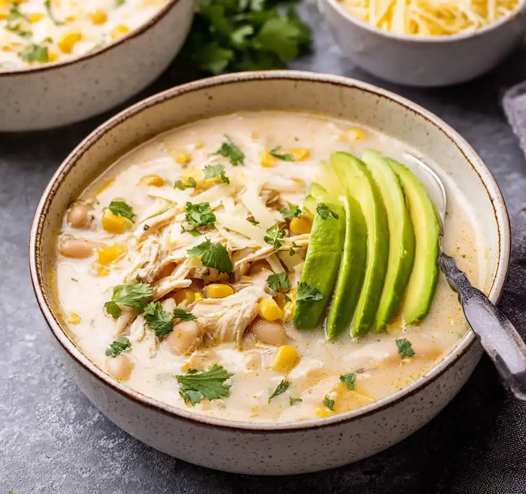 Slow Cooker Creamy Green Chile Chicken Enchilada Soup Recipe