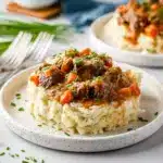 Fall Apple Cider Beef Stew over Mashed Potatoes Dinner Recipe