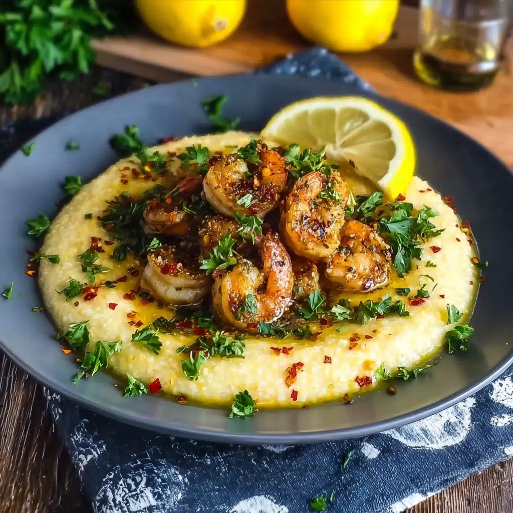 outhern Chicken Scampi with Creamy Parmesan Grits Recipe - Recipe Image