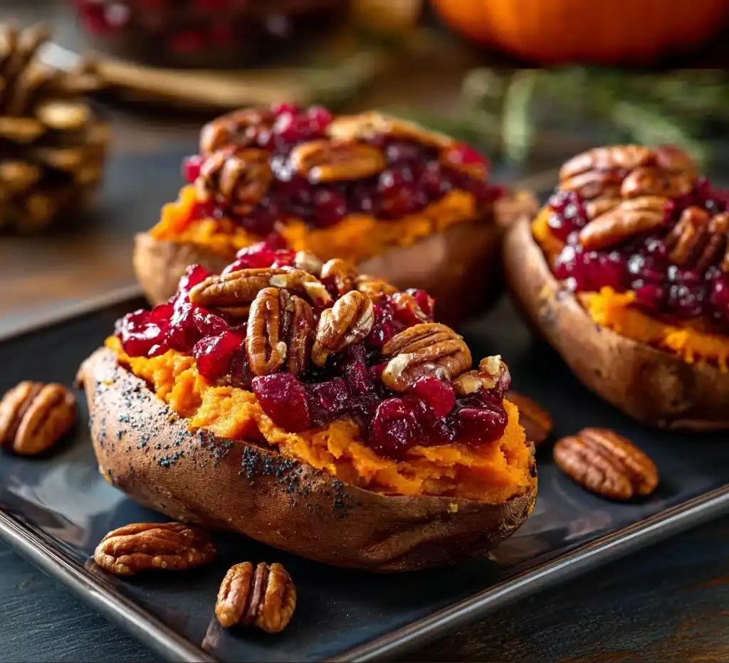 Cranberry Apple Twice-Baked Sweet Potatoes Recipe