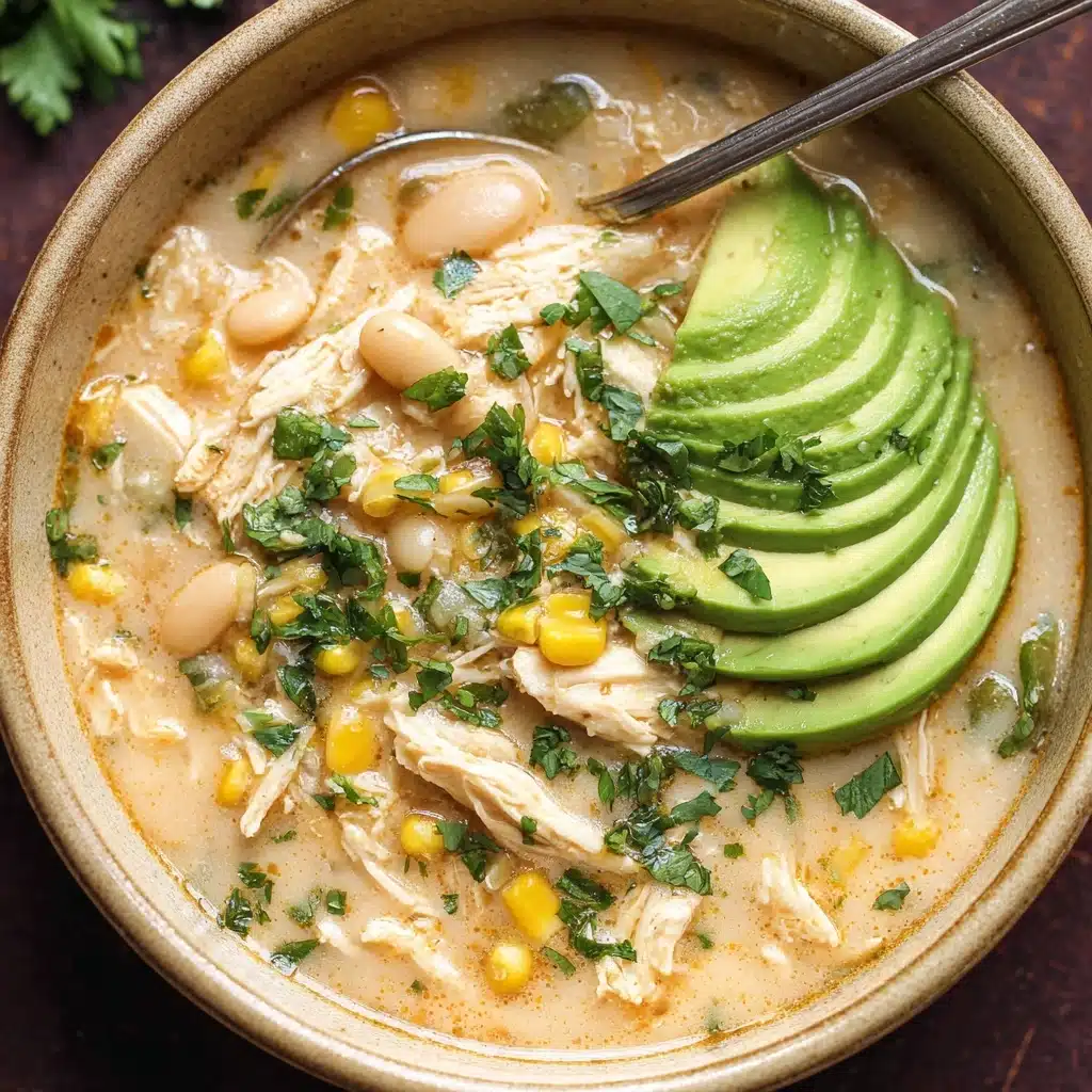 Slow Cooker Creamy Green Chile Chicken Enchilada Soup Recipe - Recipe Image