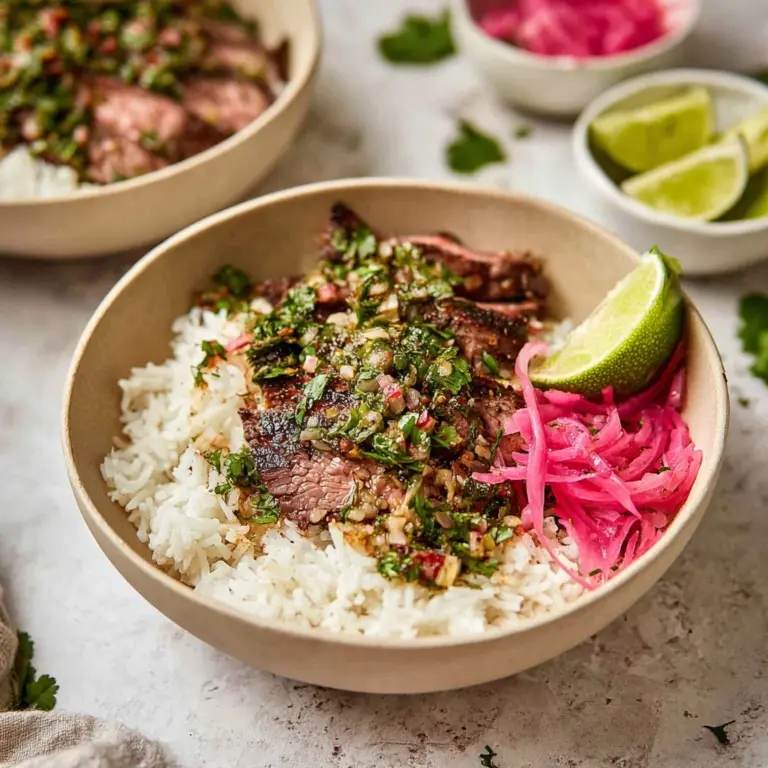 Skirt Steak Rice Bowls with Chimichurri Recipe