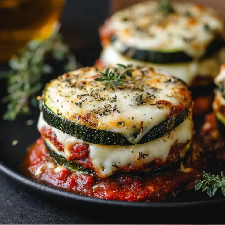 Layered Zucchini Ricotta Melts with Marinara