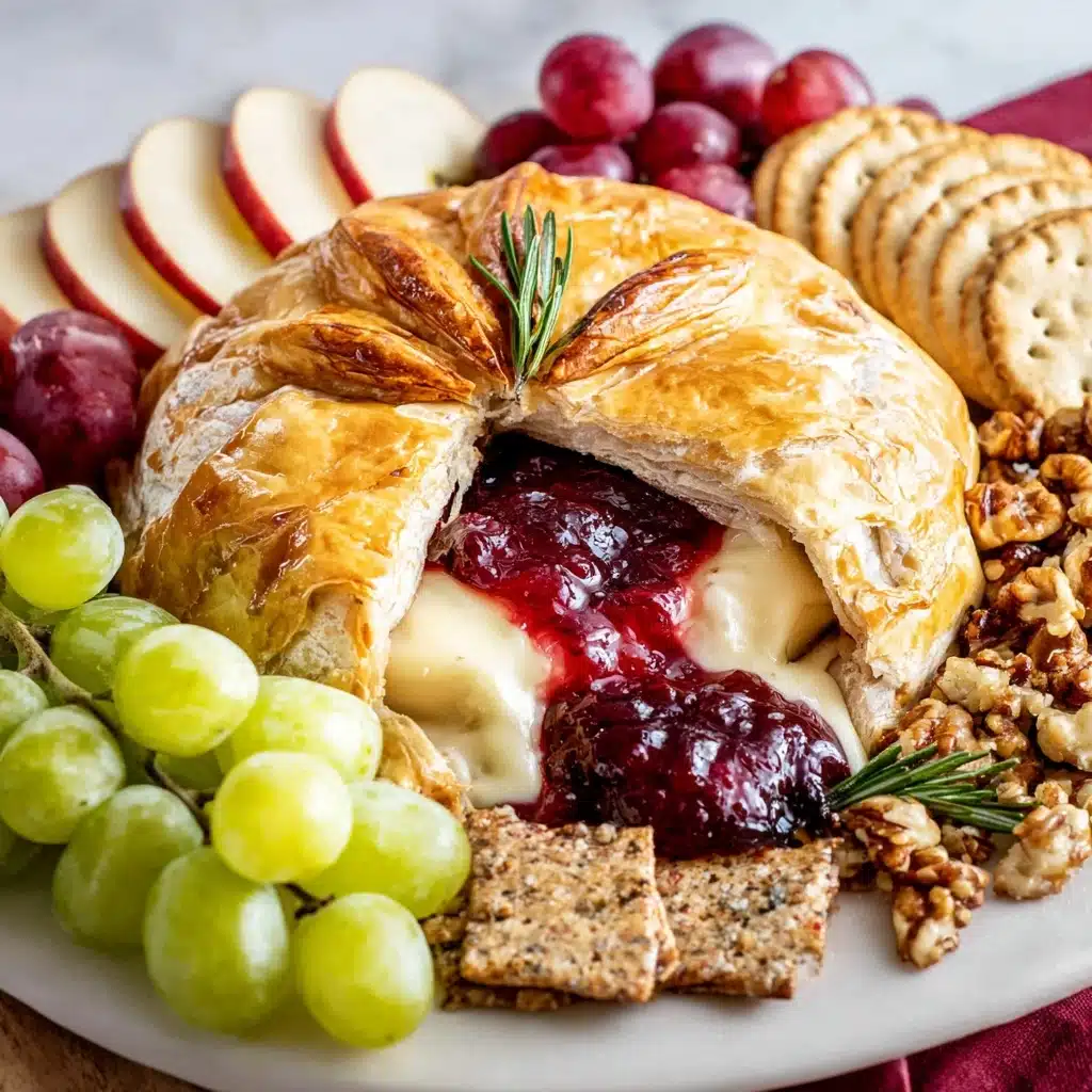 Puff Pastry Wrapped Cranberry Brie Recipe - Recipe Image