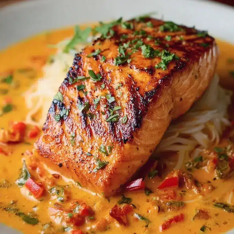 Creamy Roasted Red Pepper Salmon Recipe