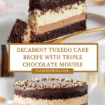 Tuxedo Cake – Triple Chocolate Mousse Cake Recipe