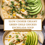 Slow Cooker Creamy Green Chile Chicken Enchilada Soup Recipe