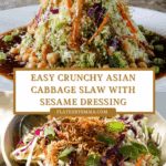 Easy Crunchy Asian Cabbage Slaw with Addictive Sesame Dressing