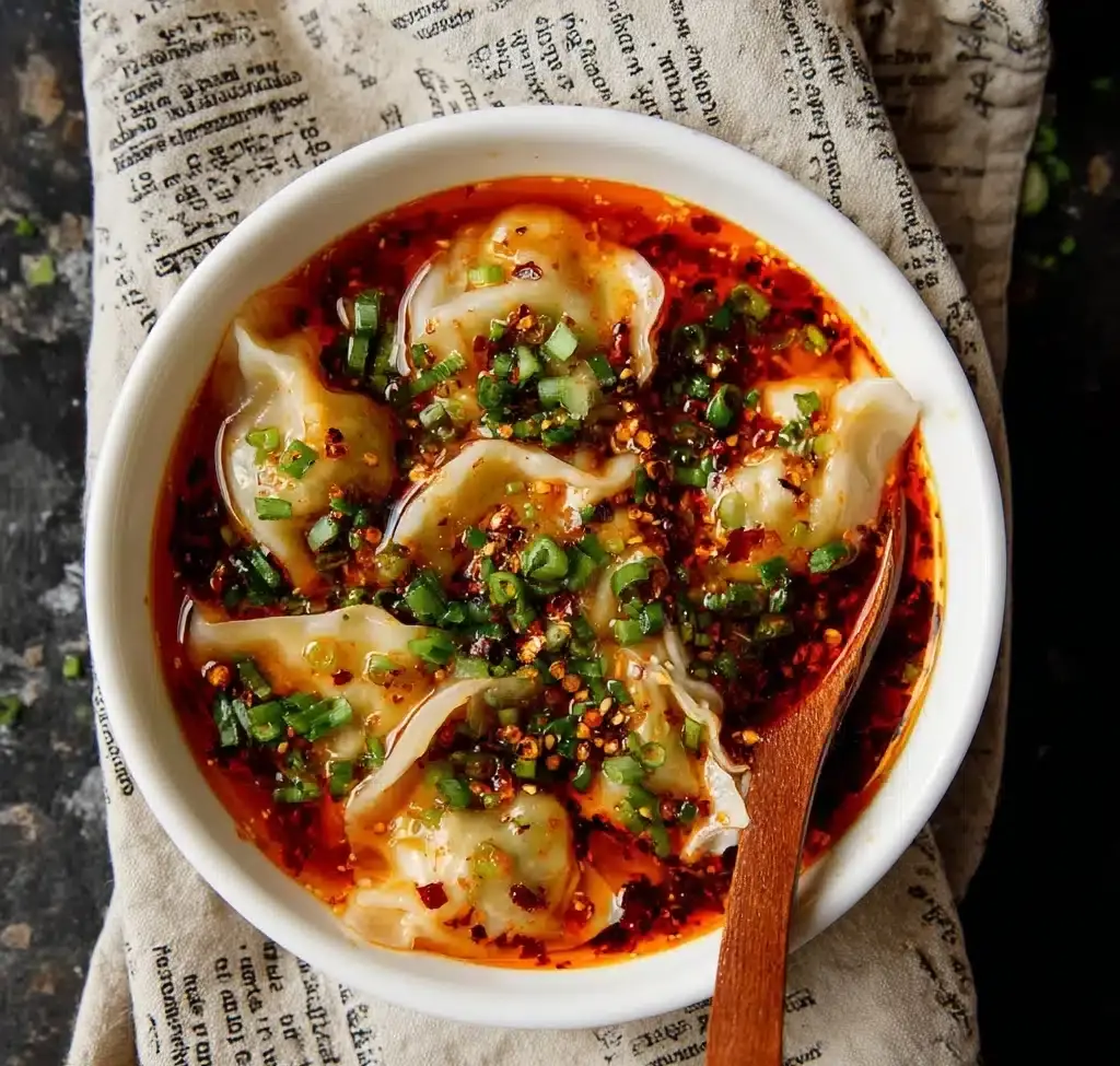 Wonton Soup with Spicy Broth Recipe