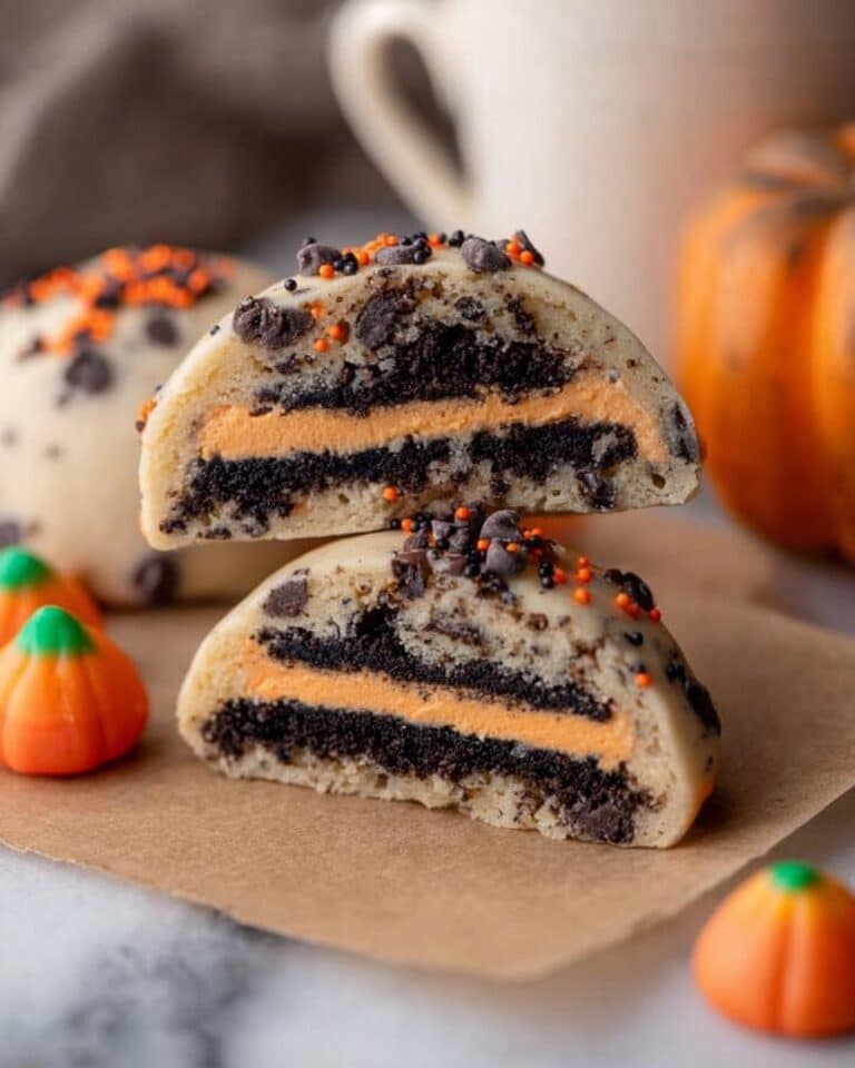 Easy Halloween Oreo Stuffed Chocolate Chip Cookies Recipe