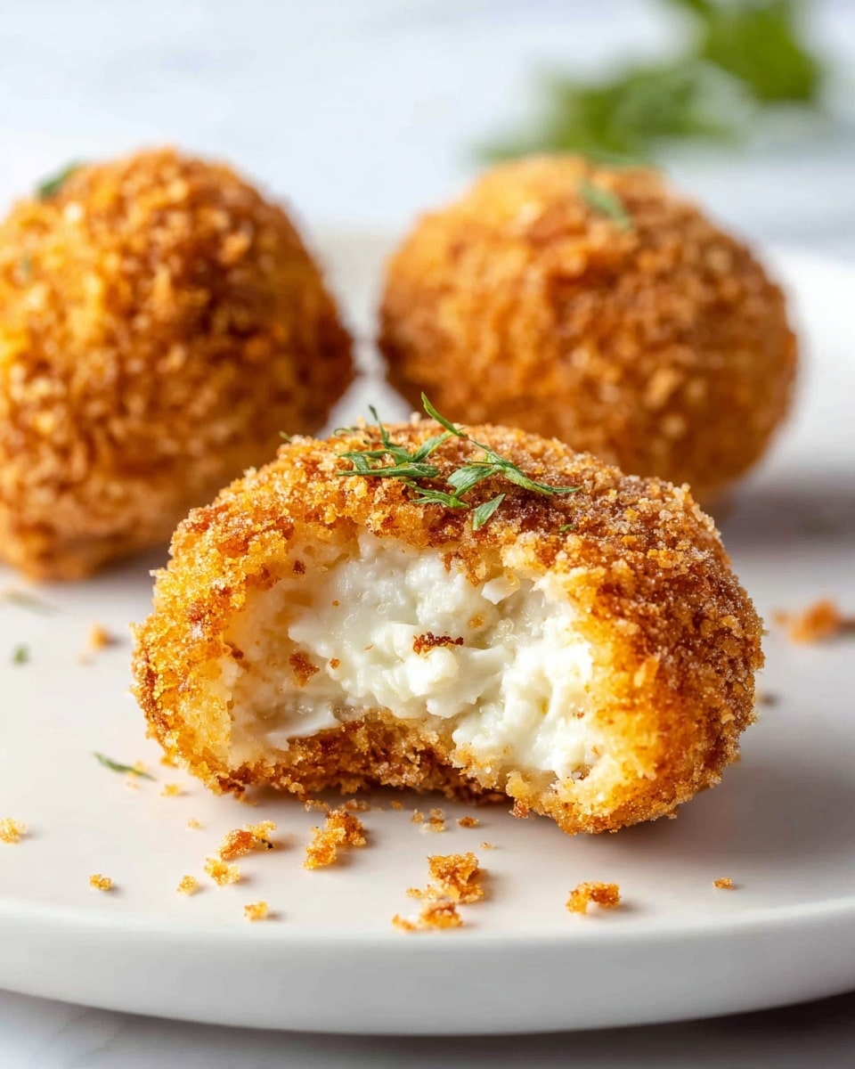 A white plate holds a stack of five golden-brown crispy patties, with the second patty from the top showing a bite taken out, revealing a white, soft, and flaky inside. The patties have a crumbly, crunchy texture on the outside with some seasoning visible. Around the plate, there are small white bowls filled with various dry ingredients, blurred in the background on a white marbled surface. In the very back, blurred raw chicken pieces and more patties can be seen. The lighting highlights the crispiness and color contrast of the patties. Photo taken with an iphone --ar 4:5 --v 7