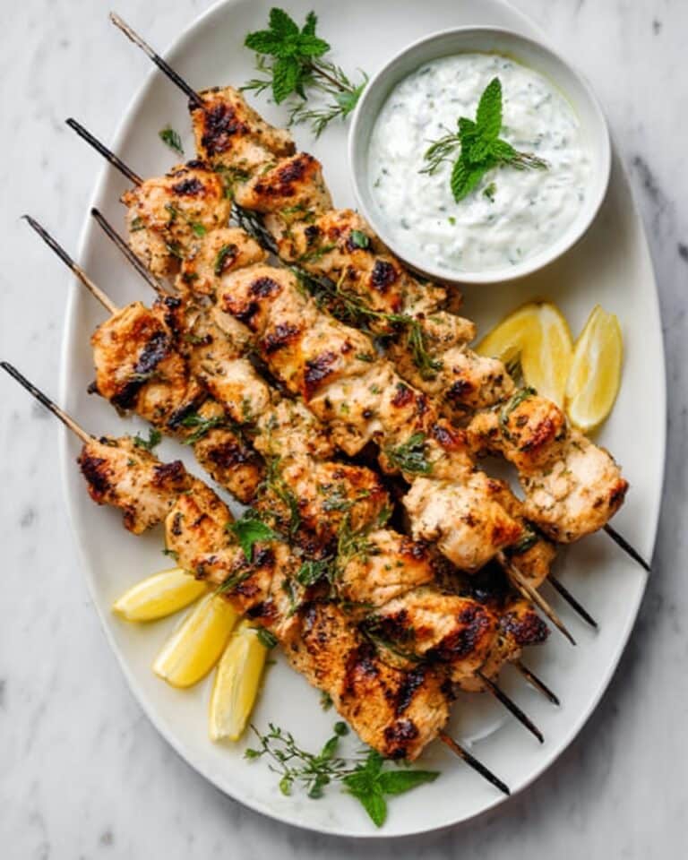 Greek Chicken Souvlaki with Tzatziki Sauce Recipe