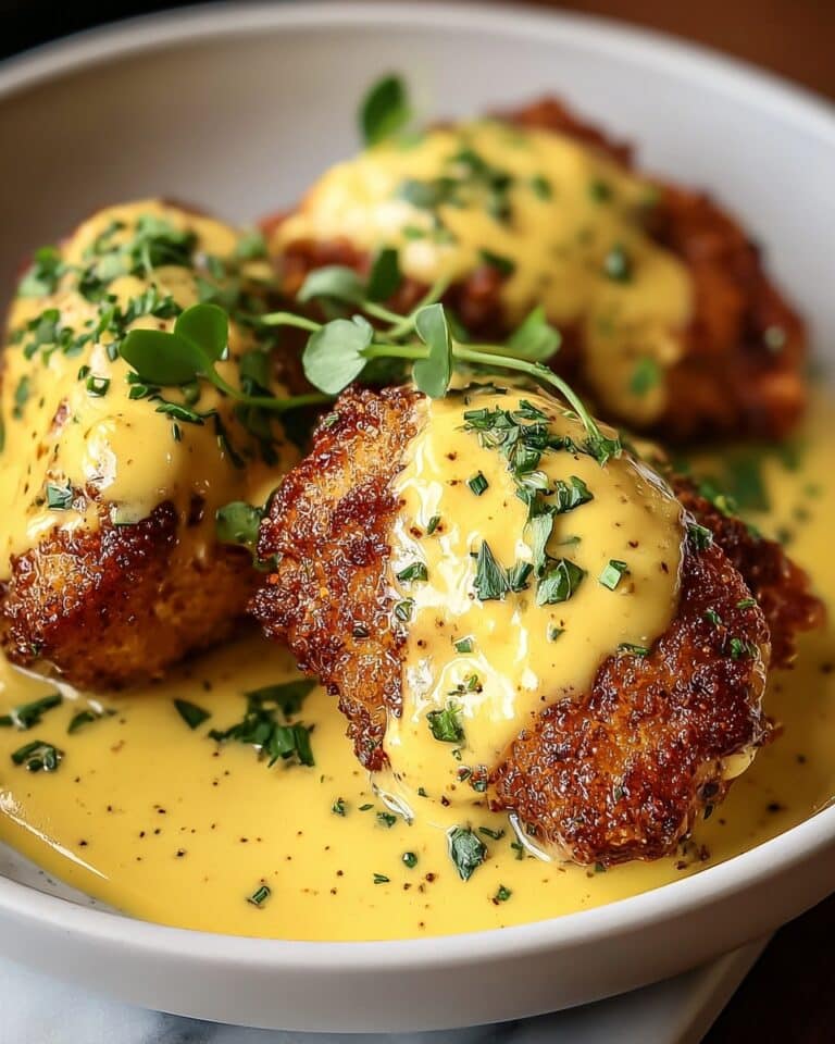 Pretzel Chicken with Mustard-Cheddar Sauce Recipe