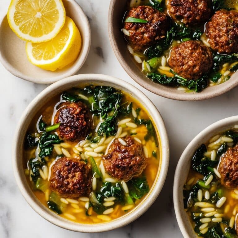 Meatball Stew with Orzo and White Beans Recipe