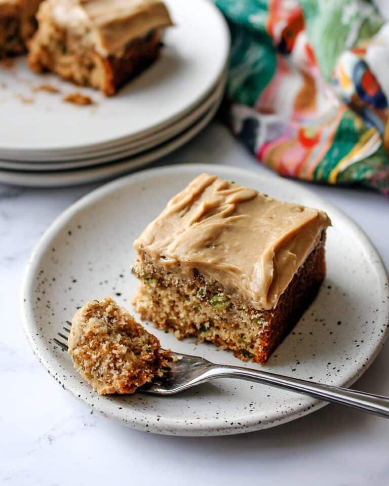 Sweet Glazed Zucchini Cake with Brown Sugar Icing Recipe