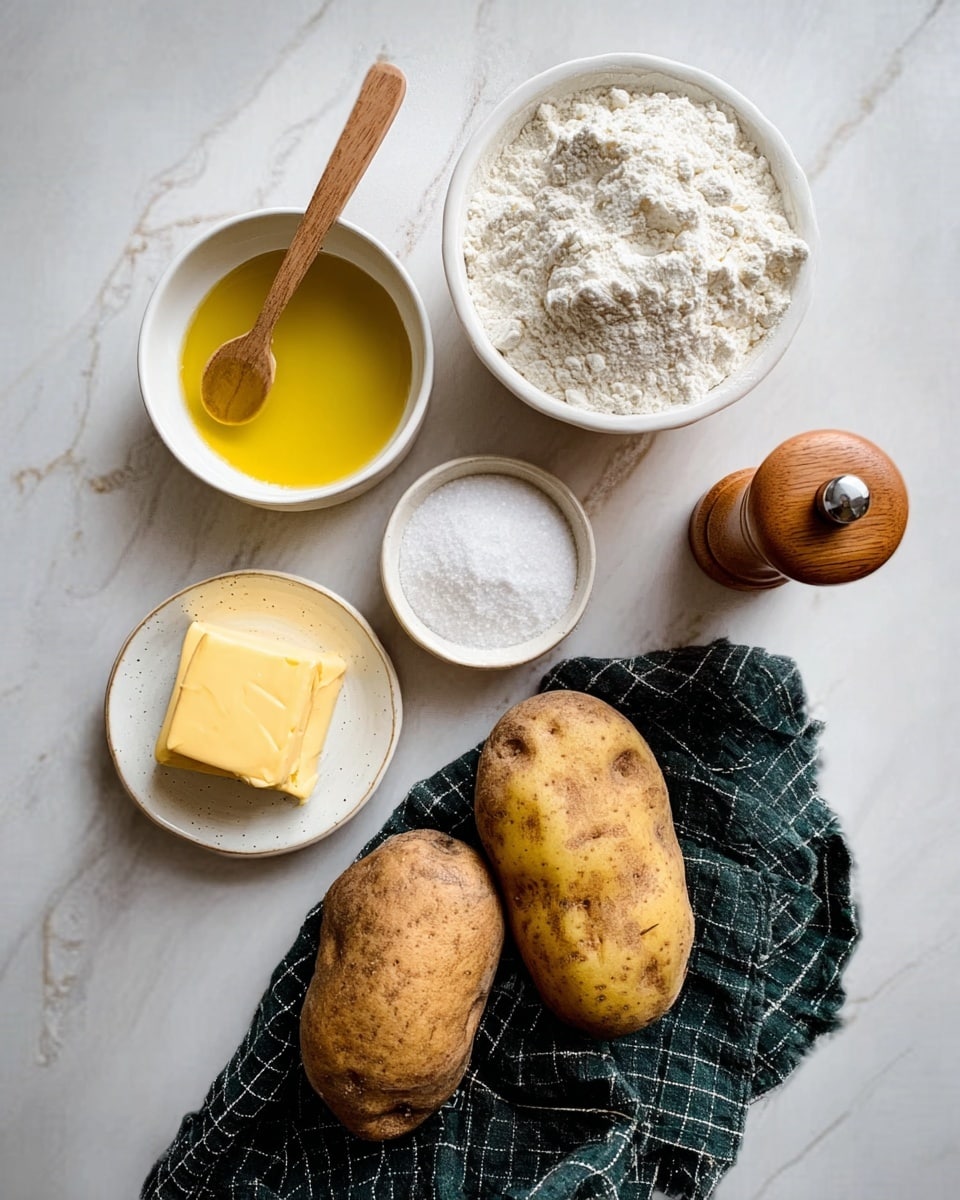 A golden-brown flatbread with a crispy surface and slight bubbling is shown cooking in a black cast iron pan. The flatbread is square-shaped, and the pan has some scattered oil spots around the bread, making it look hot and fresh. Below the pan, there is a cooling rack holding two more pieces of the same flatbread, showing a similar crispy, toasted texture. A silver spatula with a black handle is lifting one corner of the cooking flatbread, held by a woman's hand. The surface beneath everything has a white marbled texture. Photo taken with an iphone --ar 4:5 --v 7