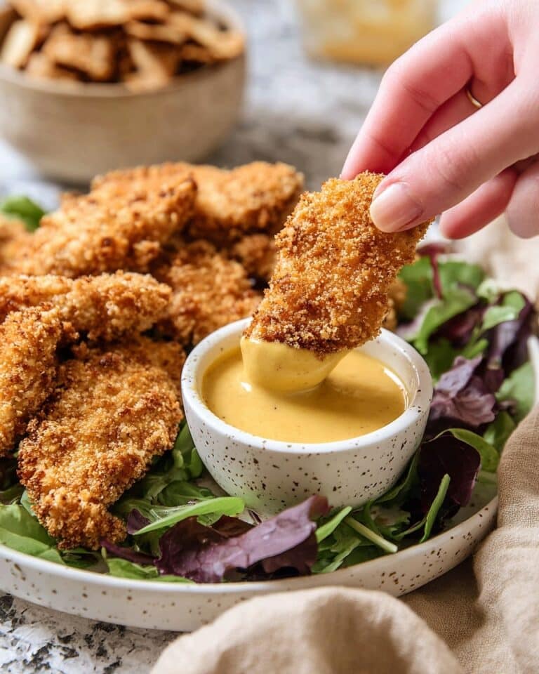Pretzel-Crusted Chicken with Mustard-Cheddar Sauce Recipe