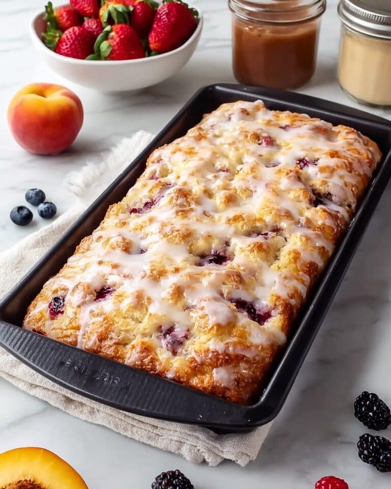 Homemade Raspberry Jam Filled Focaccia with Glaze Recipe