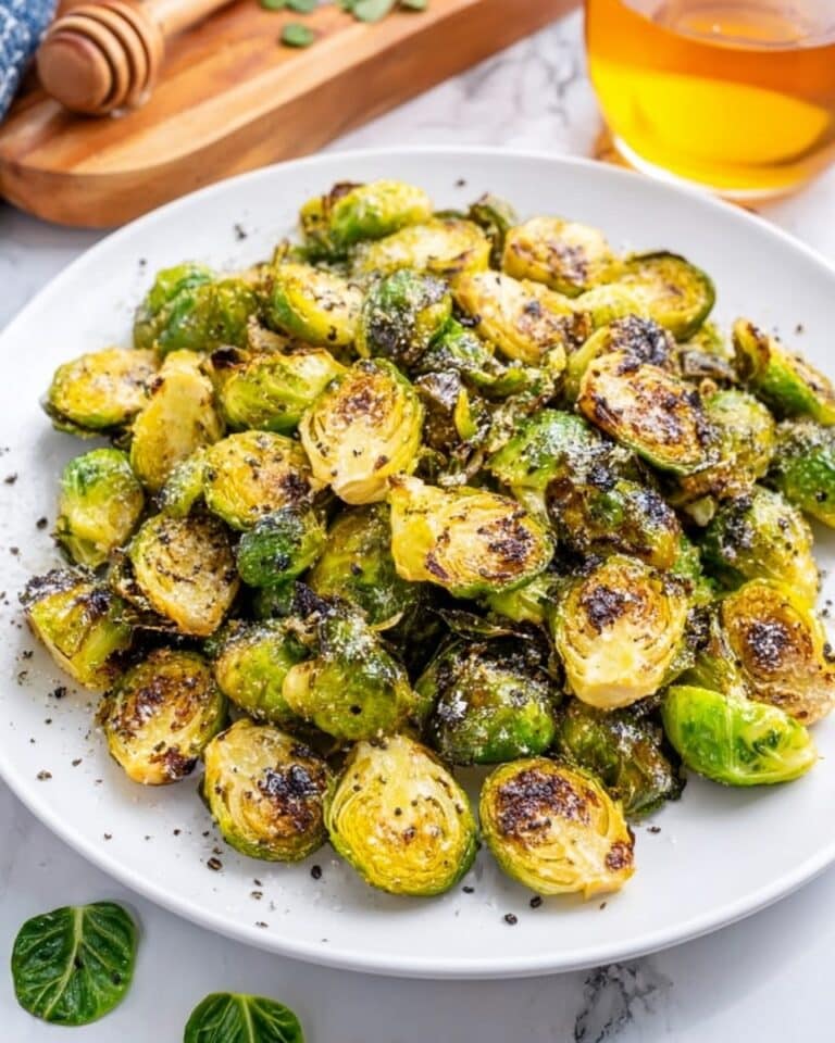Honey Garlic Roasted Brussels Sprouts Recipe
