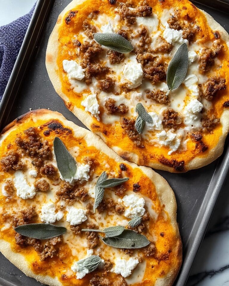 Autumn Naan Pizzas with Pumpkin, Sausage, and Sage Recipe