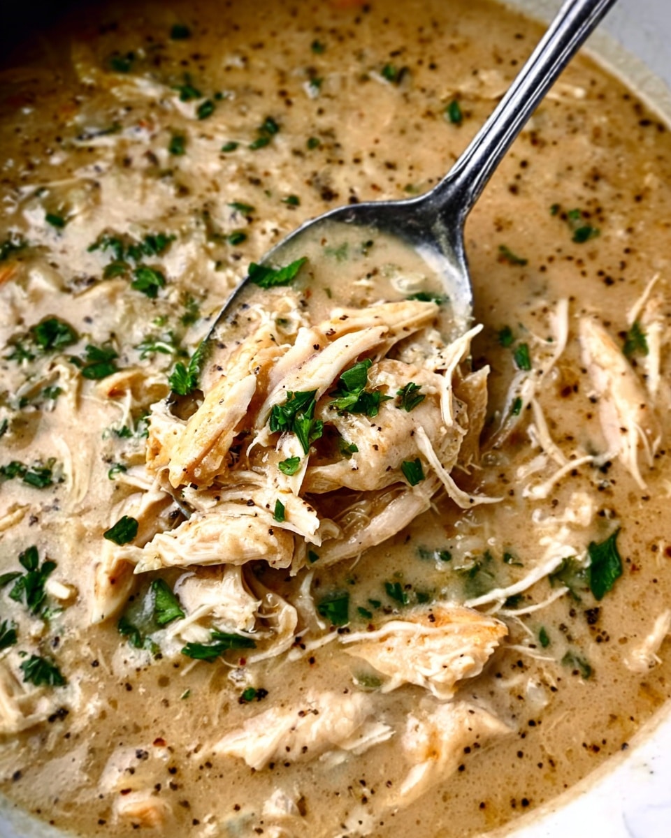 A white plate on a white marbled surface holds three clear sections of food: the first section has white fluffy rice with visible separate grains, the second section is bright green peas, round and smooth, and the third section has shredded chicken in a light beige creamy sauce with small green herb pieces scattered on top. photo taken with an iphone --ar 4:5 --v 7