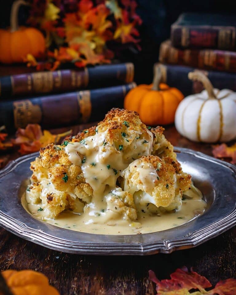 Baked Cauliflower with Three Cheeses and Crispy Breadcrumb Topping Recipe