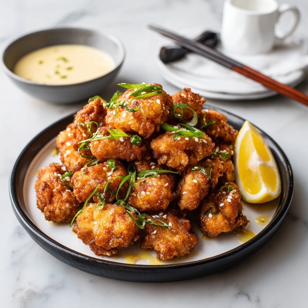 The image shows a close-up of a piece of golden-brown breaded and fried food being held in black chopsticks by a woman's hand, dipped halfway into a small bowl of creamy orange sauce with specks of herbs and spices. Beneath the chopsticks, the bowl is white with a speckled rim and contains thick sauce. Behind the bowl sits a dark round plate filled with more crispy, breaded bites topped with a drizzle of the same orange sauce and sprinkled green herbs. The setting is on a white marbled surface with some green herb sprigs scattered nearby. Photo taken with an iphone --ar 4:5 --v 7
