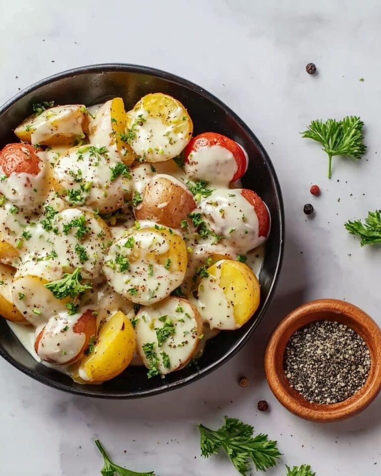 Creamy Garlic Sauce Potatoes Recipe