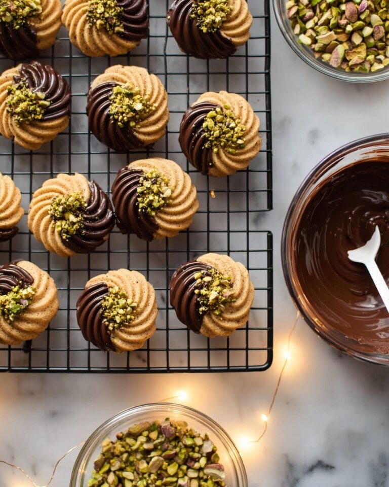 Coffee Butter Cookies with Dark Chocolate and Pistachios Recipe