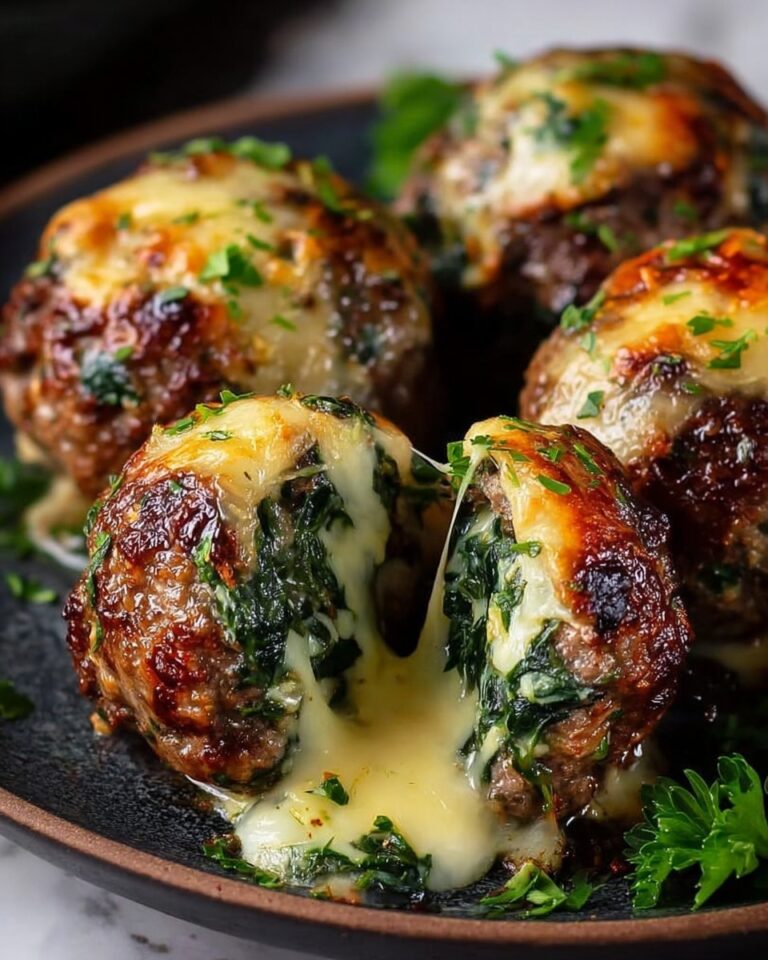 Spinach Garlic Meatballs with Mozzarella Recipe