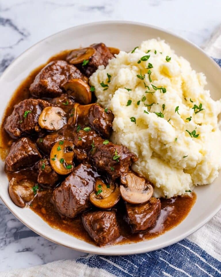 Beef Tenderloin Tips in Mushroom Gravy Recipe