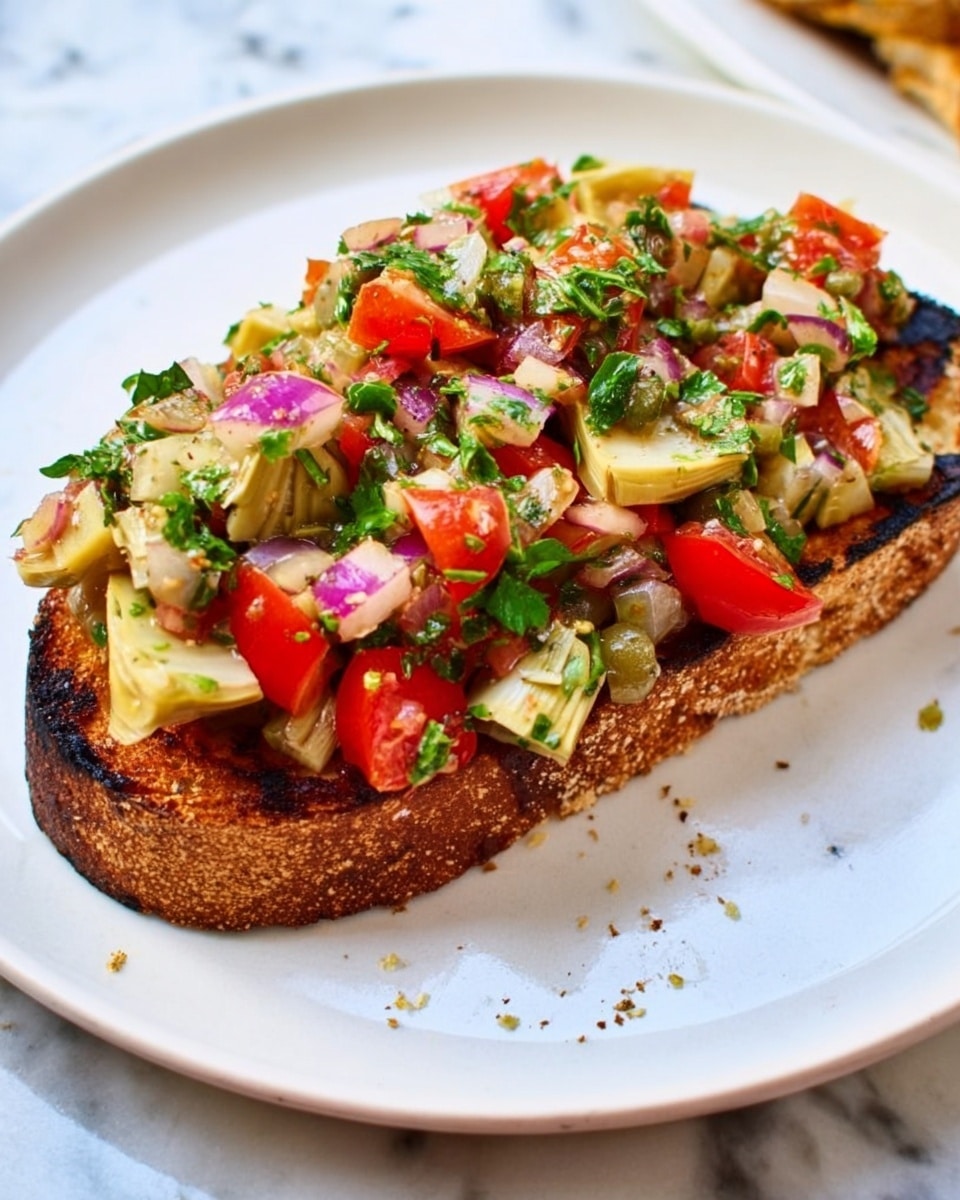 The image shows a white wooden board covered with several piles of chopped ingredients. In the bottom left corner, there are bright red, halved cherry tomatoes. Above them is a small heap of pale yellow artichoke pieces. To the top left, there are small, dark green capers. The top right shows a mound of finely chopped light green scallions, and in the bottom right corner, there is a bunch of fresh green parsley with stems. A clear glass bottle of golden olive oil is placed at the top, near the artichokes, all set against a white marbled surface. Photo taken with an iphone --ar 4:5 --v 7
