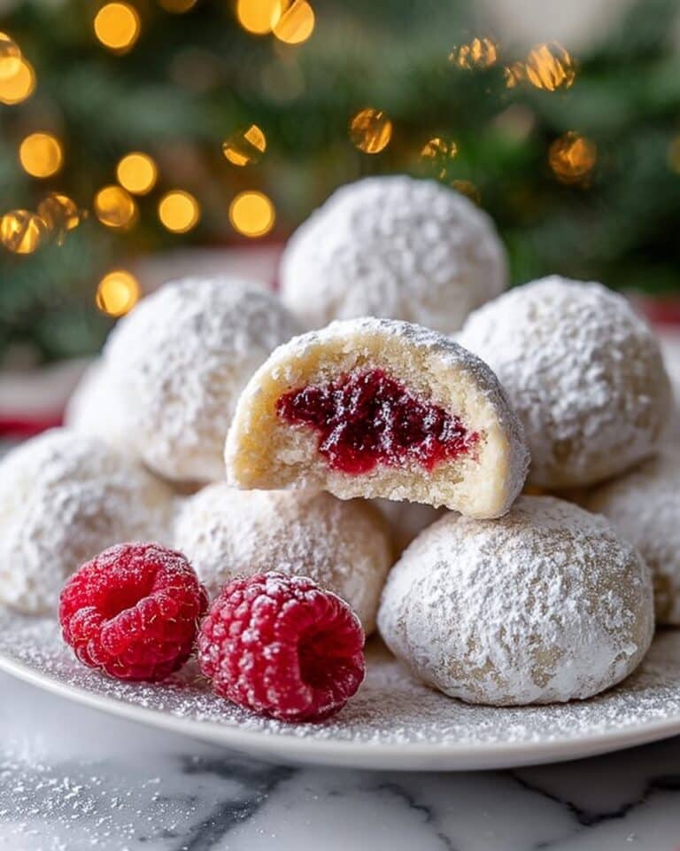 Raspberry Almond Snowball Cookies Recipe