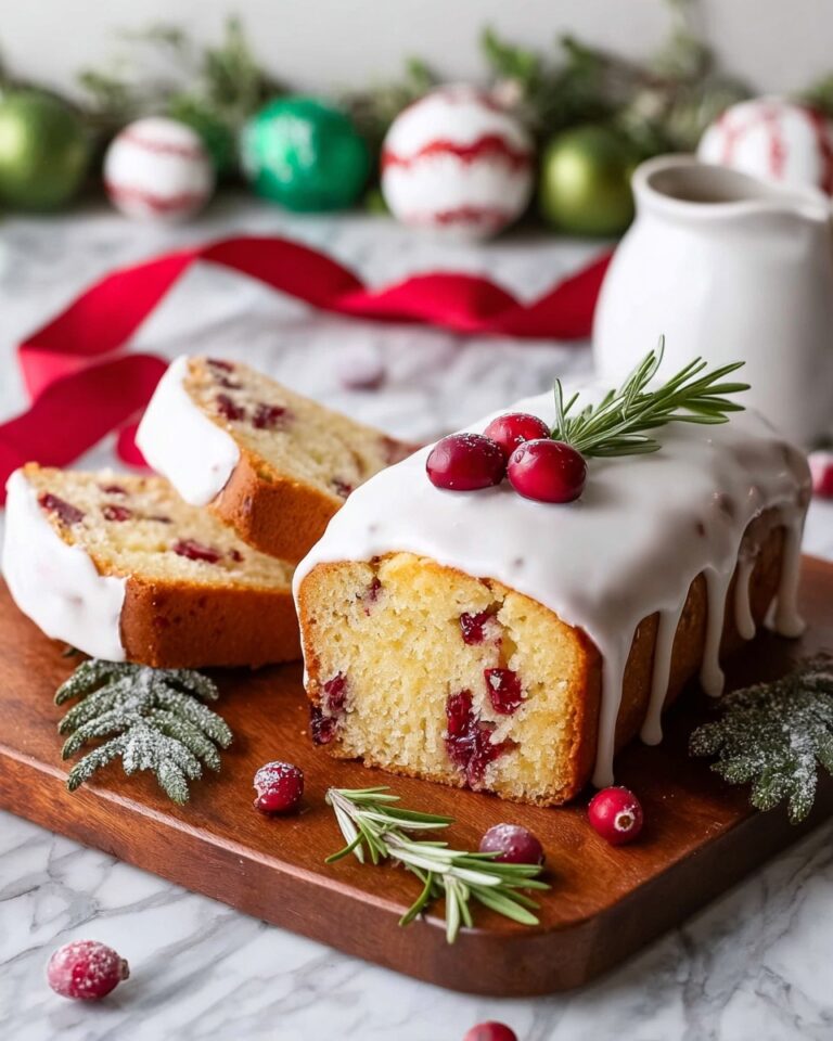 Christmas Cranberry Pound Cake with White Chocolate Cranberry Glaze Recipe