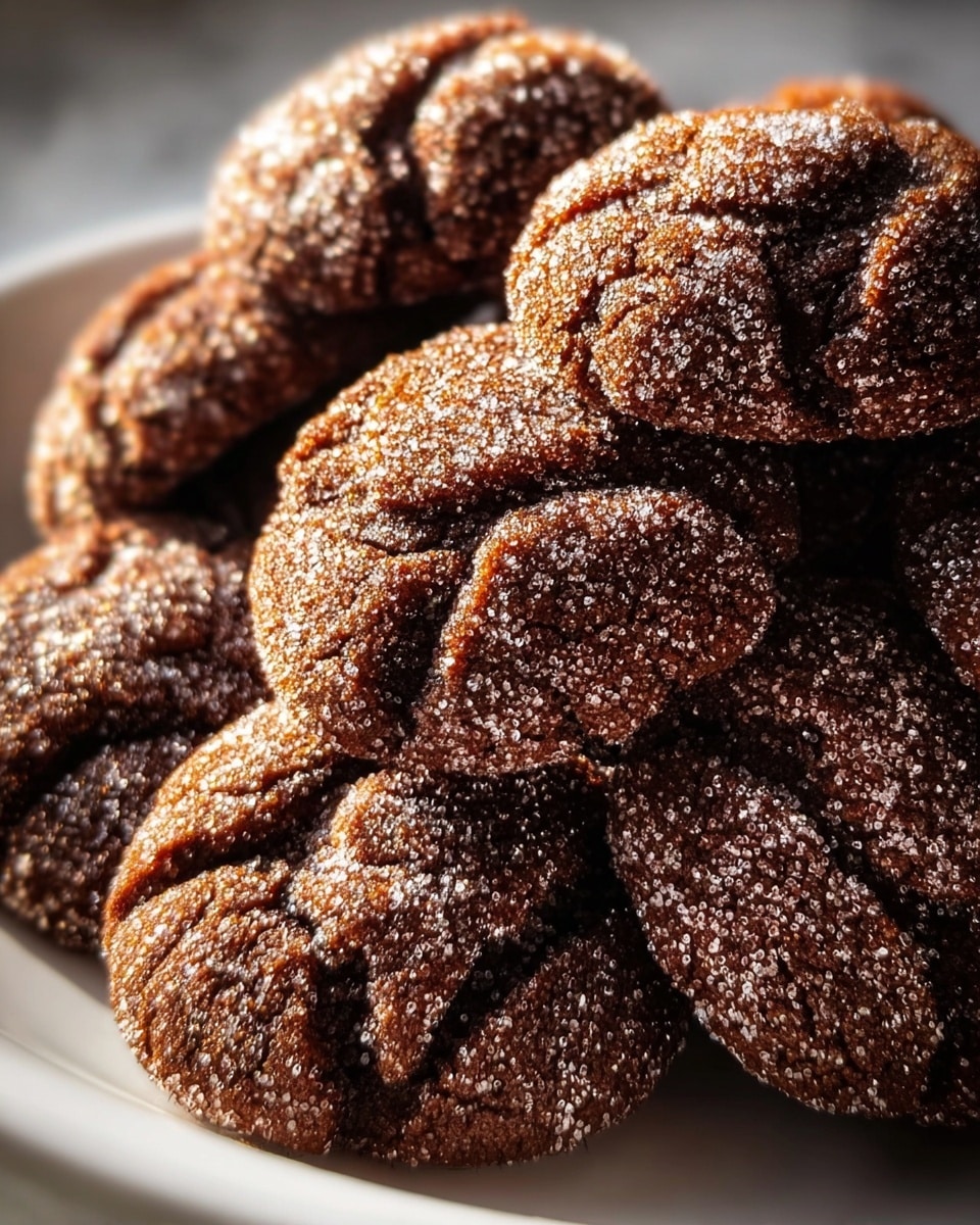 A close-up view of a group of small, round cookies coated with granulated sugar, each having deep, curved grooves creating a shell-like pattern on the top. The cookies show a mix of golden brown and darker brown colors, indicating slight crispiness and soft texture inside. They are placed closely together on a smooth white marbled surface, the lighting highlighting the sugar crystals with a shiny sparkle. photo taken with an iphone --ar 4:5 --v 7