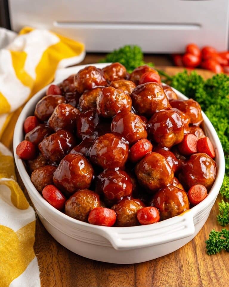 Crockpot Teriyaki BBQ Meatballs & Lil Smokies Recipe